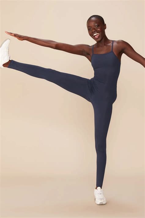 midnight unitard girlfriend collective activewear photoshoot