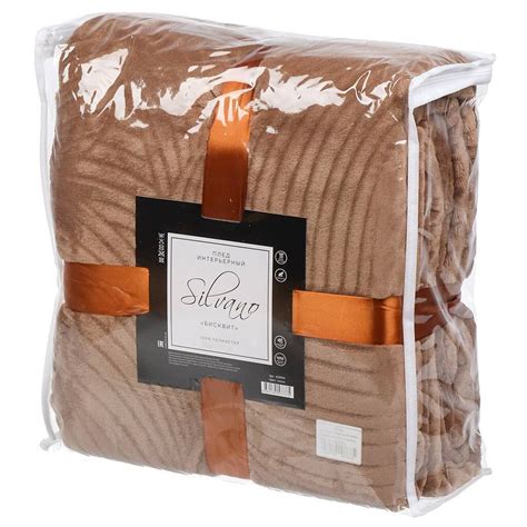 Плед евро, 200х240 см, 100% полиэстер, Silvano, Бисквит, мокко в Москве ...