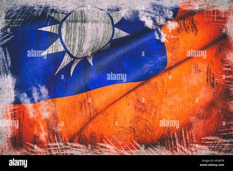 3d Rendering Of An Old Taiwan Flag Stock Photo Alamy