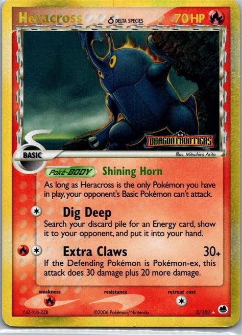 Pokemon TCG HERACROSS REVERSE HOLO STAMPED Dragon Frontiers 3 101 LP