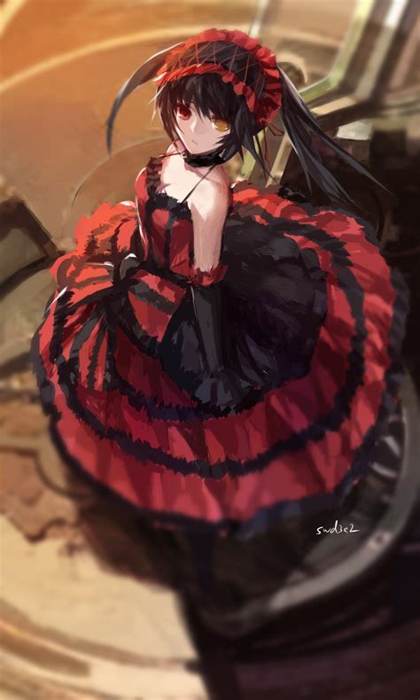 Anime Girl In A Long Red Dress