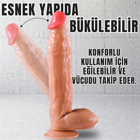 UNIQUE XL Realistik Dokuda Damarlı Kalın Dildo Vantuzlu Büyük Boy Gerçekçi Yapay Penis CM