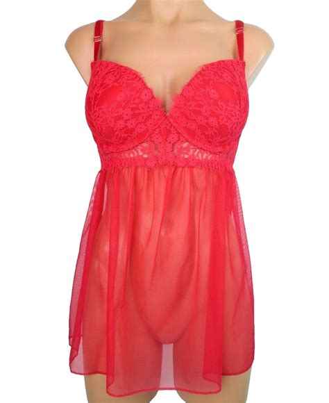 Victorias Secret Sexy HOT PINK Lace Pushup Bra Babydo Gem