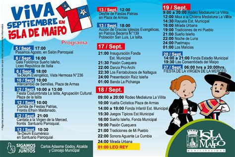 Programa Fiestas Patrias Municipalidad De Isla De Maipo