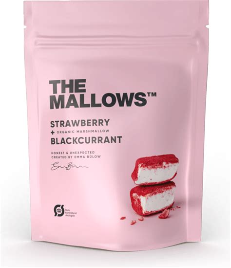 The Mallows Organic Marshmallows With Strawberry Blackcurrant 80g