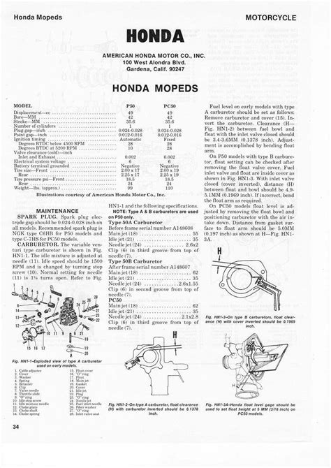 Honda pc50 manual