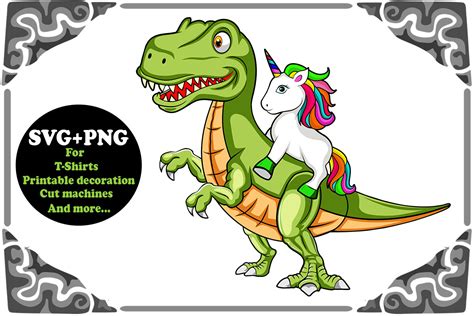 Cute Unicorn T Rex Dinosaur Svg And Png Grafik Von Lifua Creative Fabrica