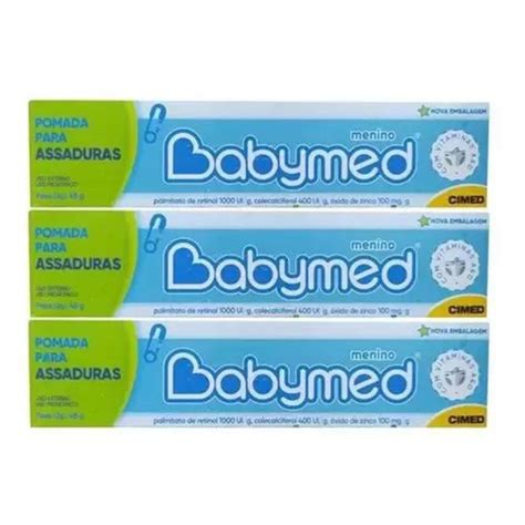 Pomada Anti Assadura Bebe - Babymed pomada para prevenção e para assadura bebe azul menino kitc/3 ...