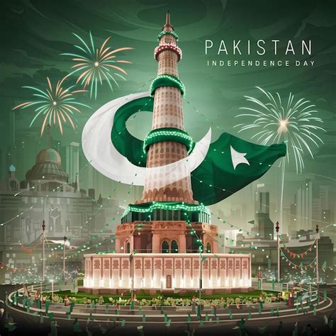 Happy Independence Day Pakistan Abstract Vector Illustration Poster