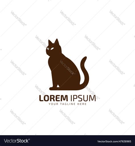 Cat Logo Icon Silhouette Isolated Royalty Free Vector Image