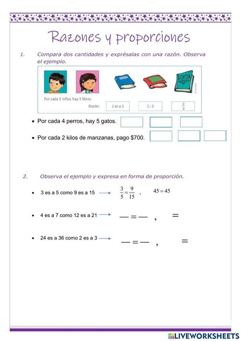 Ejercicios De Razones Y Proporciones