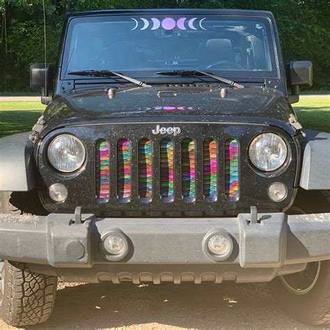 Jeep Wrangler Mermaid Rainbow Grille Insert Dirty Acres