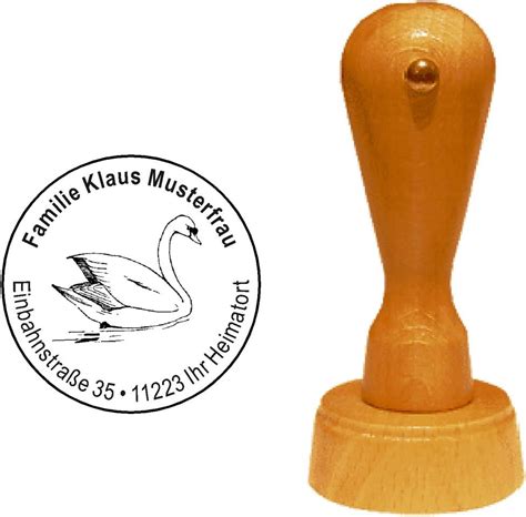 Stempel Schwan Durchmesser Ca Mm Mit Pers Nlicher Adresse