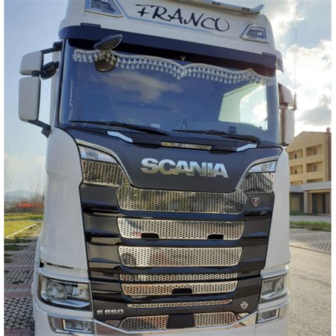 Mascherina Frontale In Acciaio Inox Compatibile Con Scania Serie S