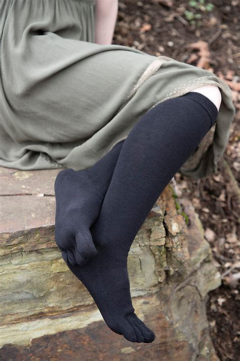 Solid Knee High Toe Socks Sock Dreams