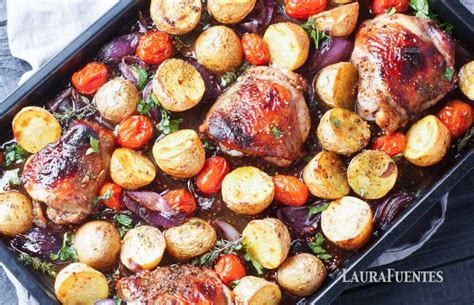 Chicken Thigh Sheet Pan Dinner with Potatoes | Laura Fuentes