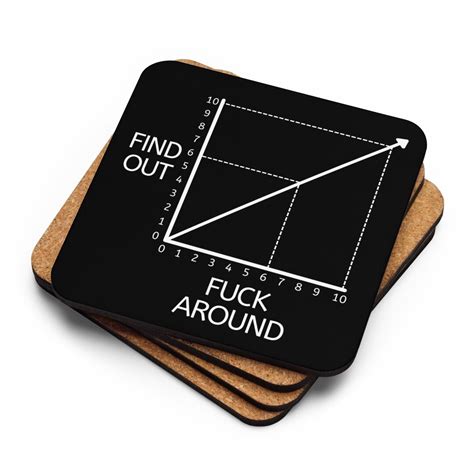 Fuck Around And Find Out Cork Back Coaster Funny Math Coffee Mug Graph Chart Humor Gift Etsy