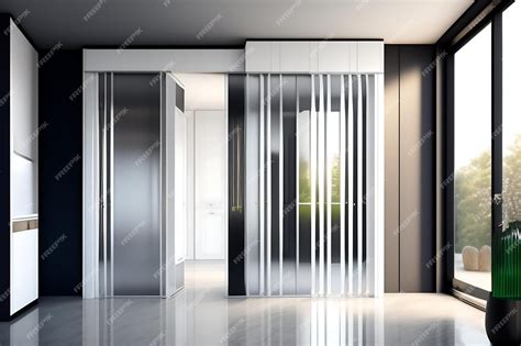 Современная гармошка, складная дверь из акрилового стекла, алюминиевая ...