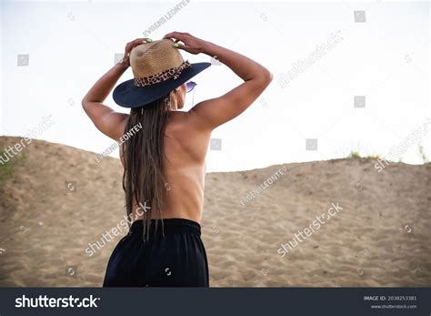 Naked Topless Brunette Model Black Pants Stock Photo 2038253381 Shutterstock