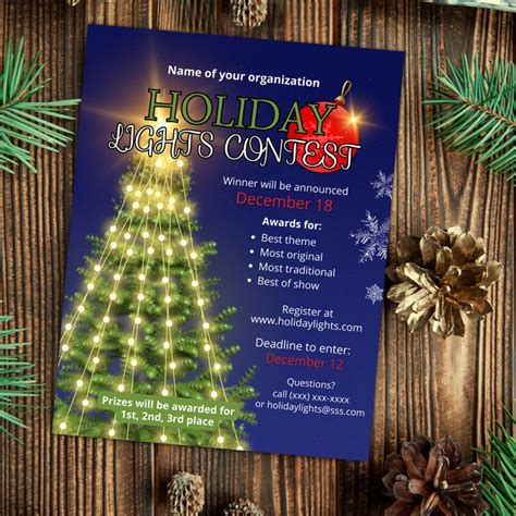 Holiday Lights Contest Flyer Christmas Tree Festival Of Lights