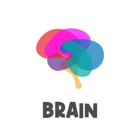 Logo De Ilustración De Vector De Cerebro Superpuesto Colorido Vector
