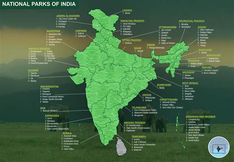 Map Of National Park Of India Giana Julieta