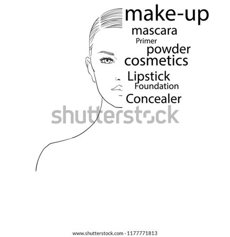 Beautiful Woman Face Nude Makeup Hand Stock Vector Royalty Free Shutterstock