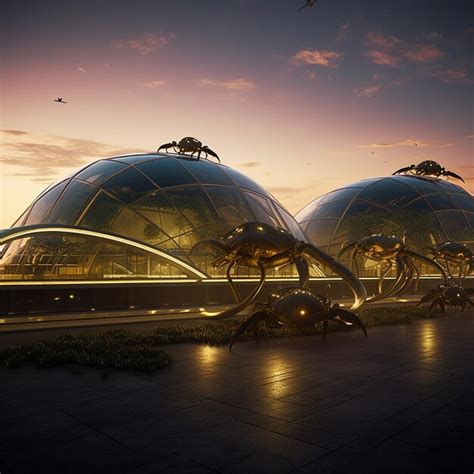 Premium Ai Image A Gigantic Futuristic Airport In The Desert We