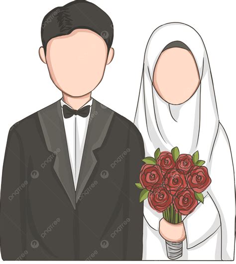 Ilustra O De Casal De Noivos Mu Ulmanos Png Len O De Cabe A Casal