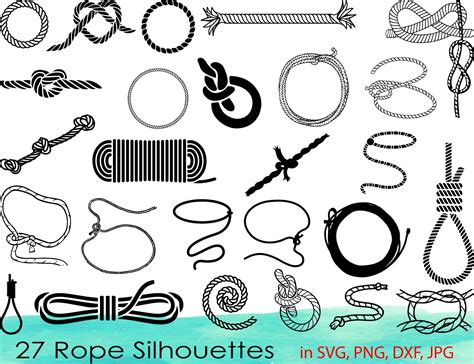 27 Seil SVG Bundle Seil Clipart Lasso Svg Seil DXF Seil Knoten Seil