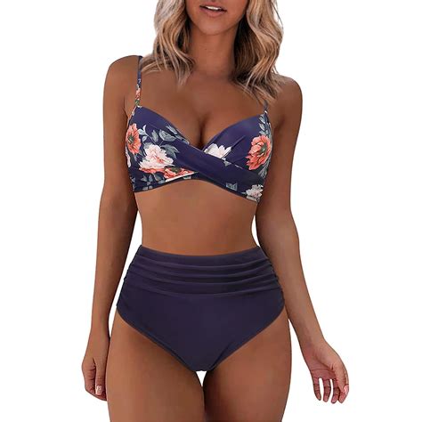 Biziza Bikini Sets For Women Two Piece Swimsuit V Neck Push Up