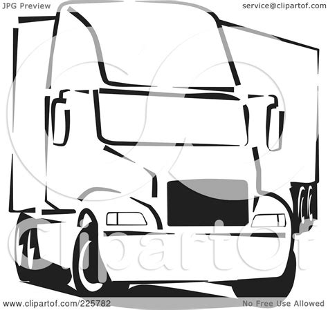 Royalty Free Rf Clipart Illustration Of A Black And White Big Rig