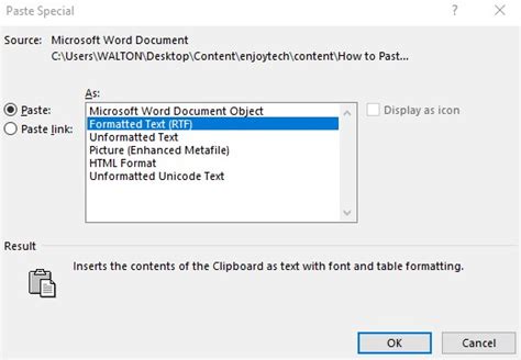 How To Paste Text Without Formatting In Word For Windows 10 Enjoytechlife