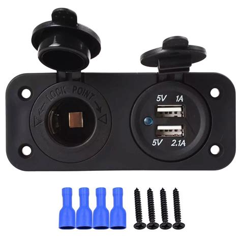 Dual Car Cigarette Lighter Socket Splitter 12v 21a 1a Charger Usb Power Adapter 5055257538450