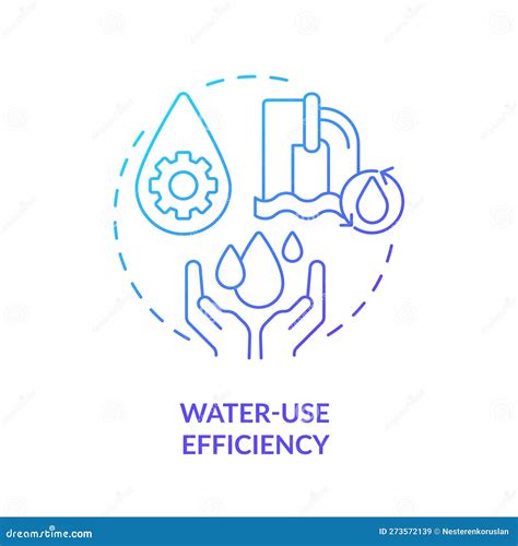 Water Use Efficiency Blue Gradient Concept Icon Stock Vector