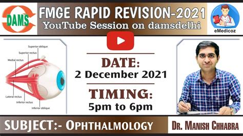 Fmge Rapid Revision 2021 Ophthalmology By Dr Manish Chhabra Youtube