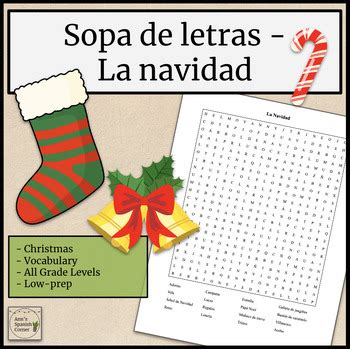 Sopa De Letras La Navidad By Bite Sized Spanish Corner TPT