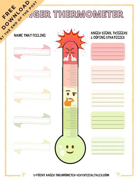 Anger Thermometer Free Printable