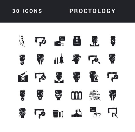 Set Of Simple Icons Of Proctology 10560940 Vector Art At Vecteezy