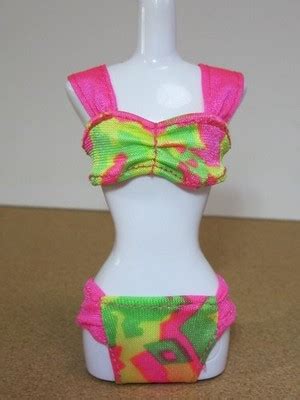 1990 HAWAIIAN FUN BARBIE DOLL Clothes LOT Hot Pink Tropical Bikini