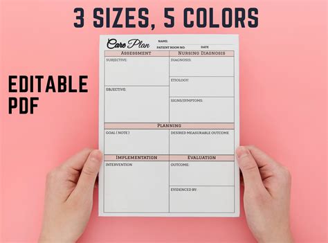 Nursing Care Plan Template Editable Nursing Report Sheet - Etsy Australia