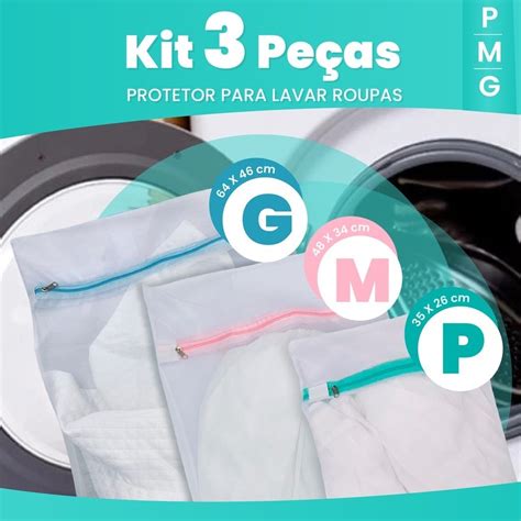 Kit Sacos Para Lavar Roupas Na M Quina P M G Sacos Para Lavar Lingerie Suti Organizar