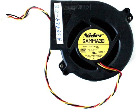 Amazon.com: Nidec Blower Fan GAMMA30 A34124-58 12VDC 0.65A, PBT-GF30-FR ...