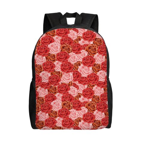 Wukai Rose Flowers Travel Laptop Backpack Waterproof Anti Theft