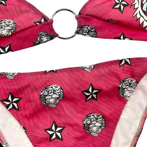 Vintage Ed Hardy Tiger Bikini Size XL Recommend Depop