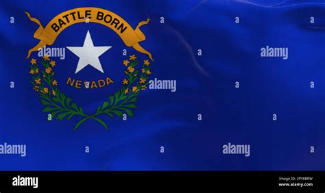 Nevada State Flag Waving Blue Background White Star Battle Born