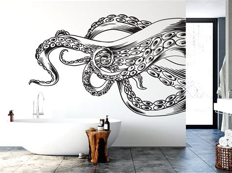 Octopus Wall Decor Octopus Wall Decals Tentacles Wall Art Etsy