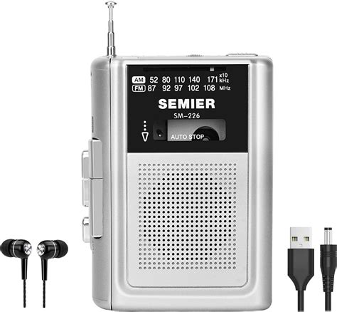 Grabadora De Reproductor De Cassette Port Til Con Radio Am Fm Est Reo Y