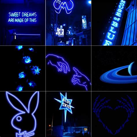 60 digitaldark Blue Aesthetic Collage Kit Dark Blue Photo Wallpaper ...