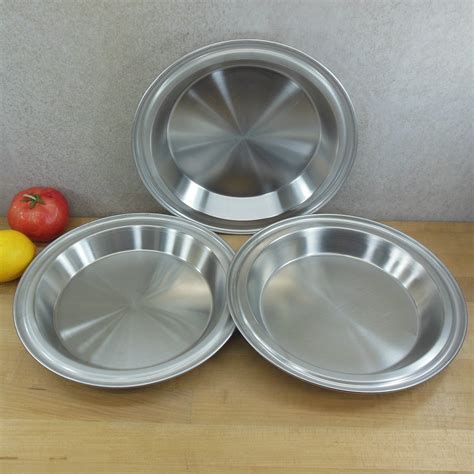 Unbranded Trio No Drip Edge Stainless Steel Pie Pan Plates 9 X 1 1 2